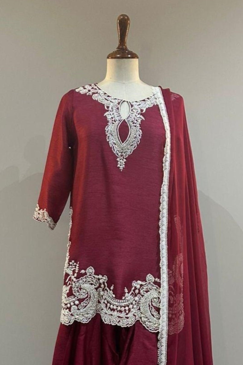 Maroon Korean Silk
