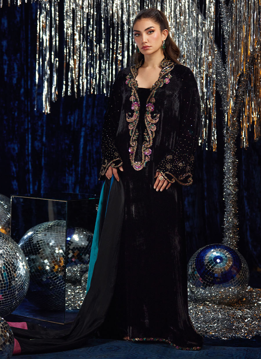 Nori Black Kaftan | Farah Talib Aziz
