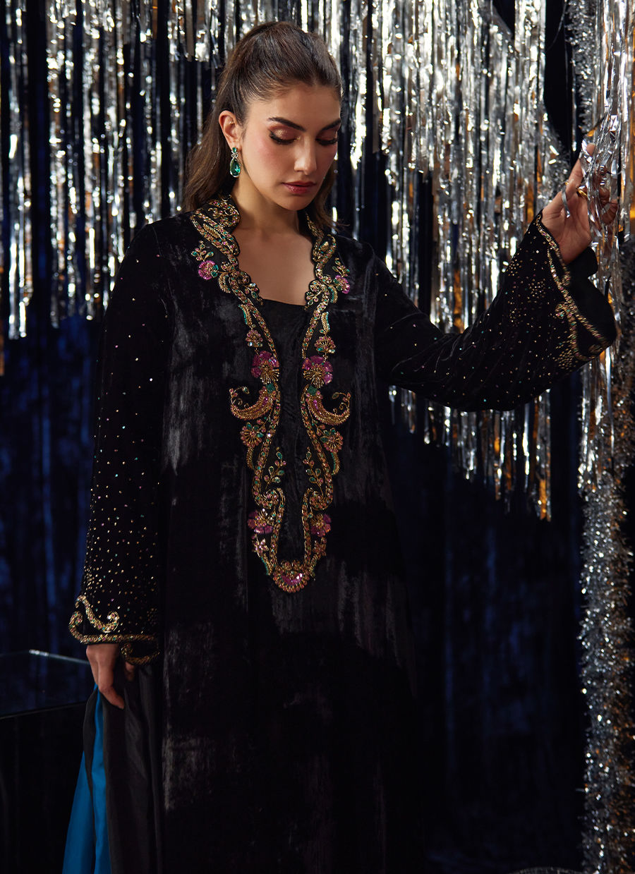 Nori Black Kaftan | Farah Talib Aziz