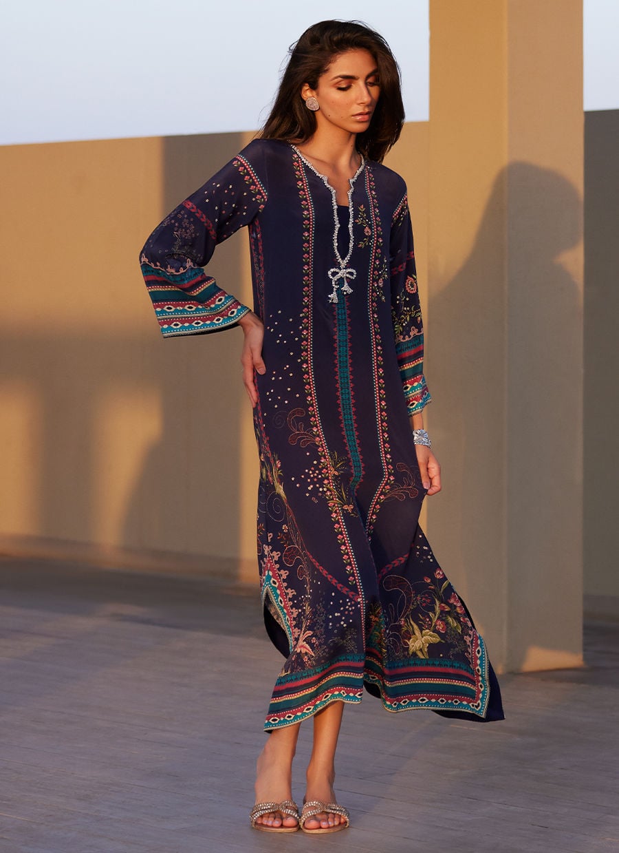 Zahara Midnight Crepe Kaftan
