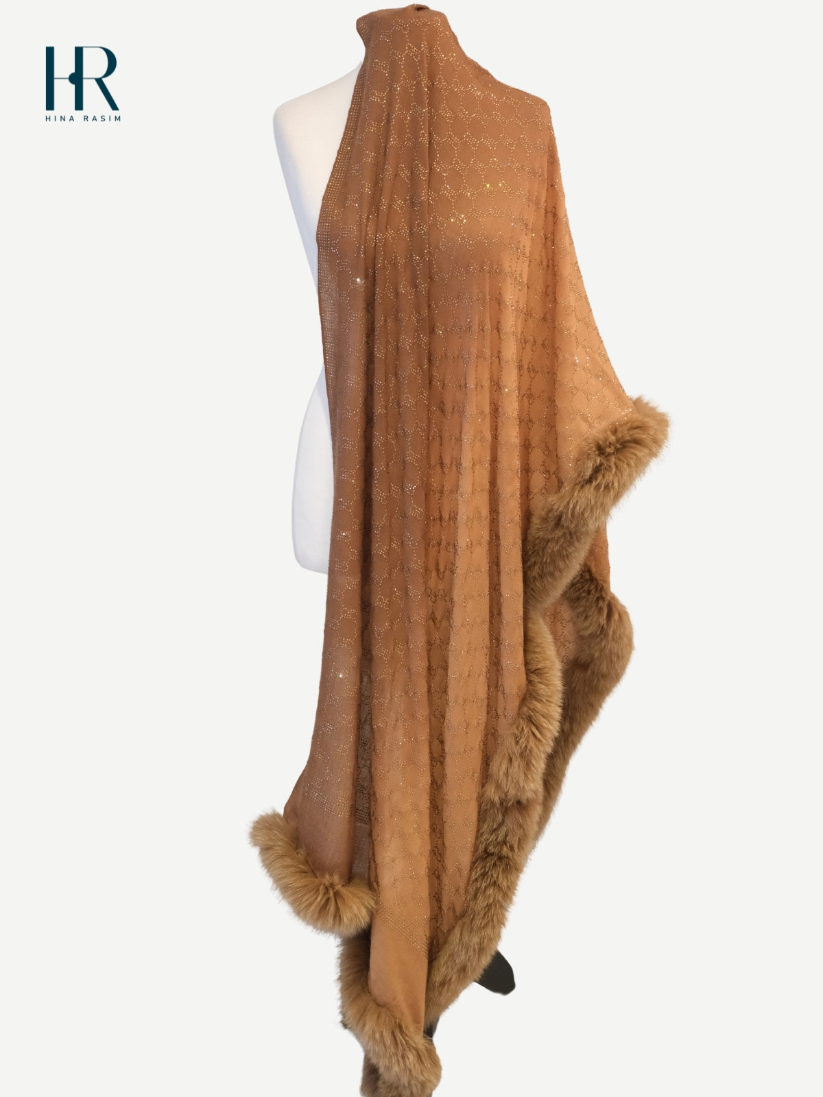 HR- Brown Ombre Faux Fur Shawl