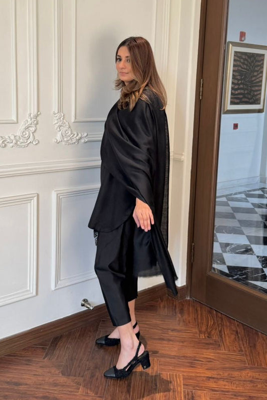 Black Pashmina Set