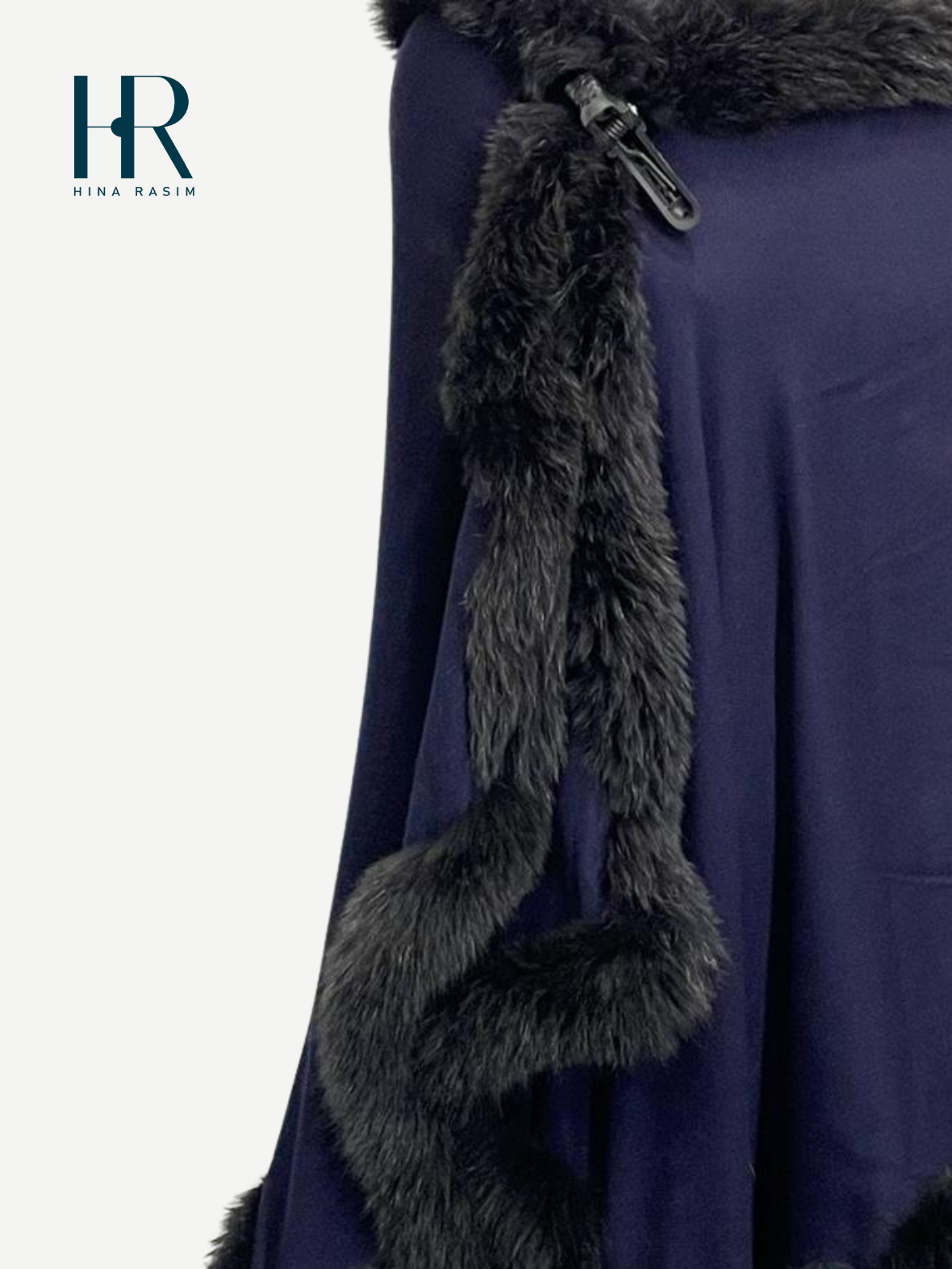 HR- Blue Faux Fur Shawl
