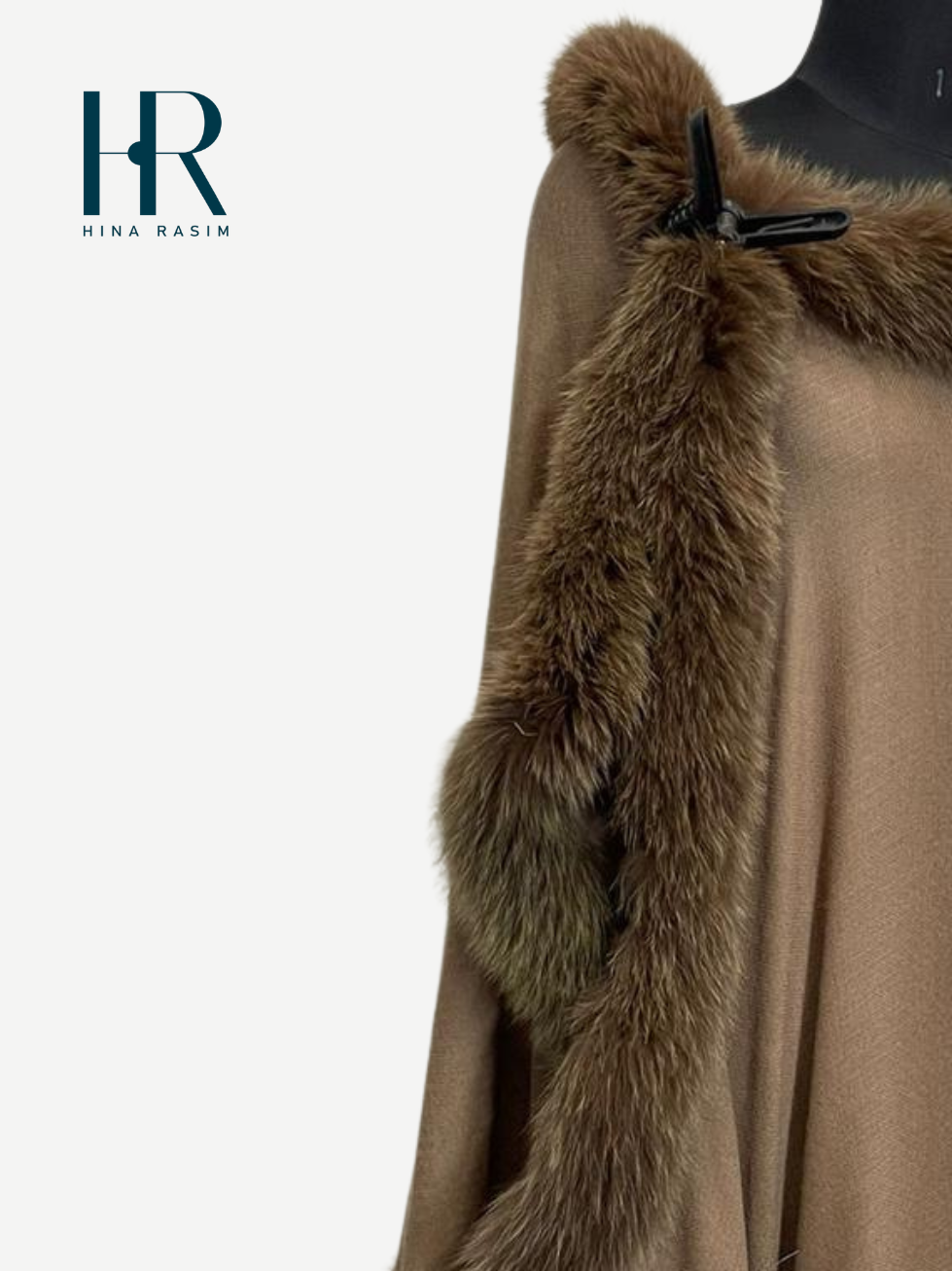 HR- Beige Faux Fur Shawl