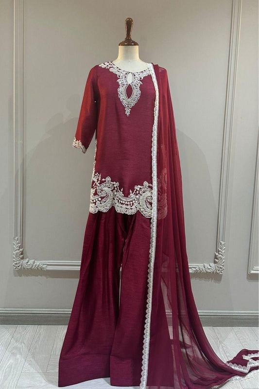 Maroon Korean Silk
