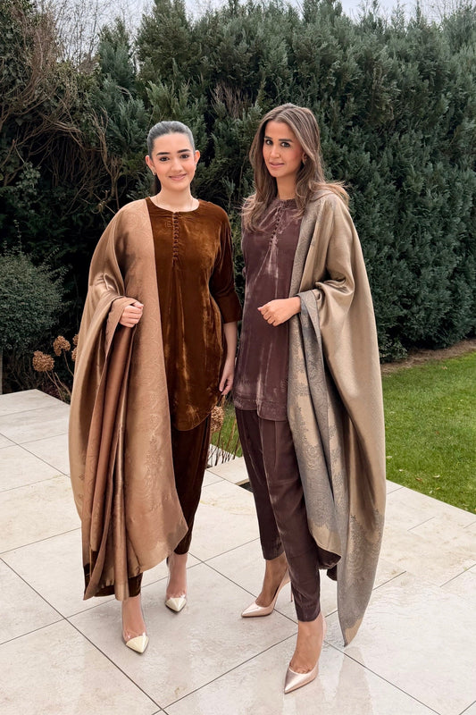 Brown Velvet 3 PC Set