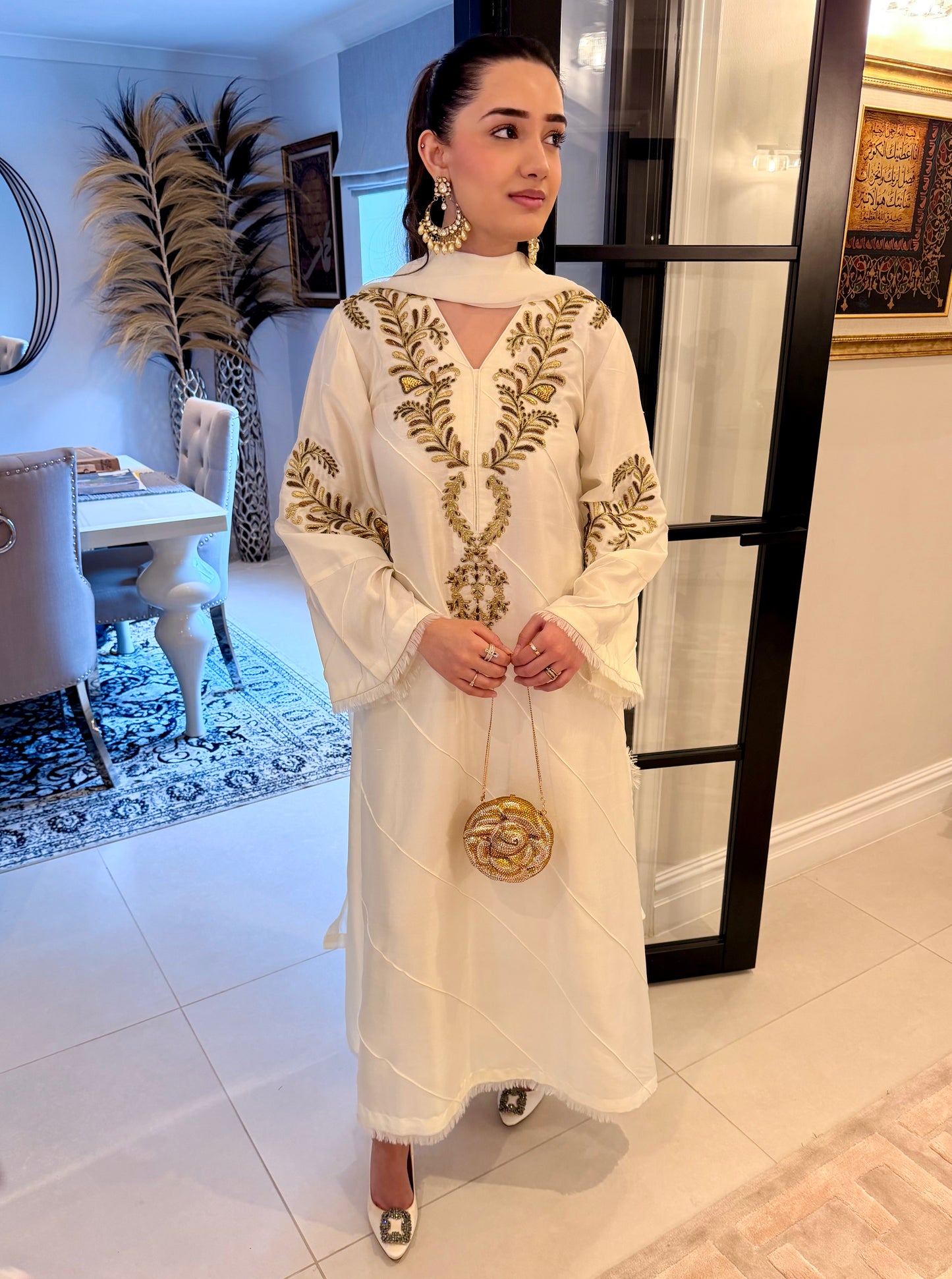 Ayesha Somaya | White Raw Silk 3-PC Set