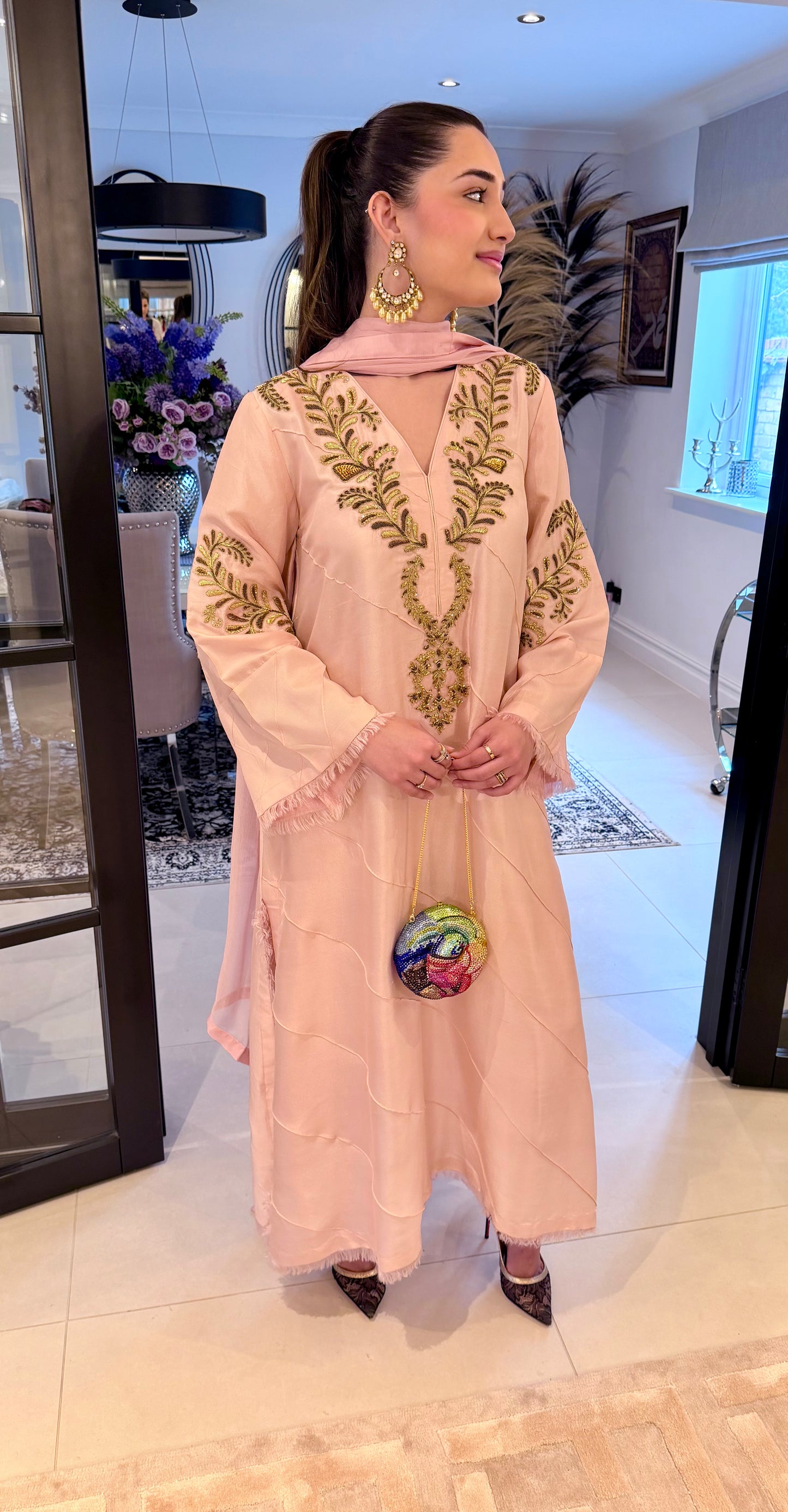 Ayesha Somaya| Pink Raw Silk 3-PC Set
