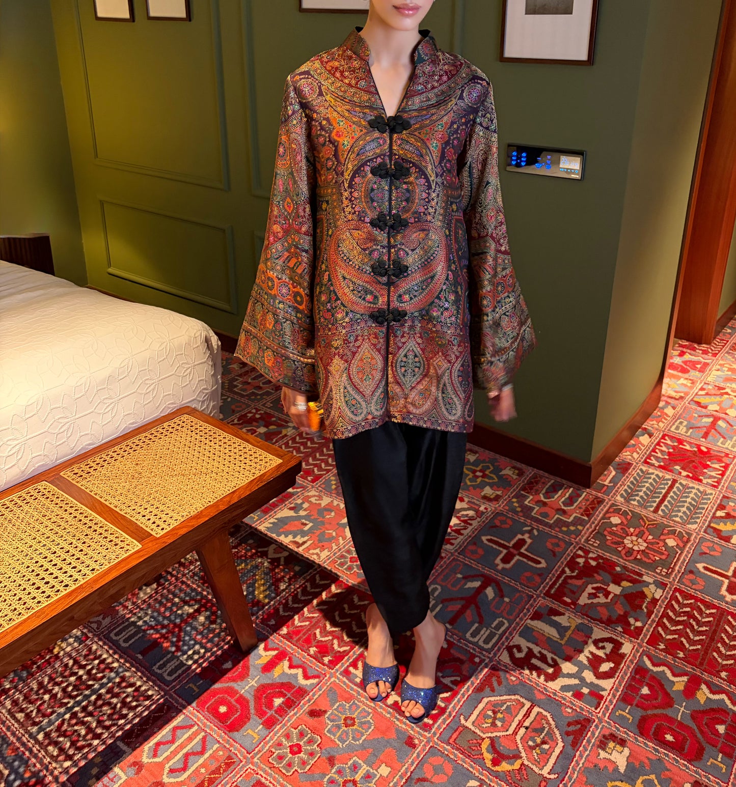 Paisley Mandarin Collar Tunic Set