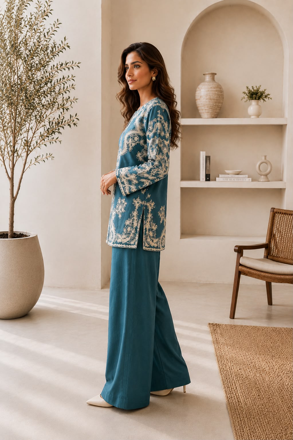 Ocean Blue pallazzo - 2 piece