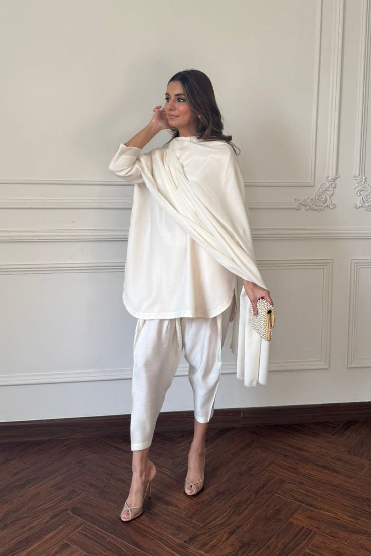 Ivory Pashmina Set