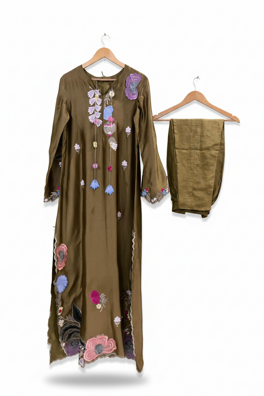 Olive Green Kaftan Set