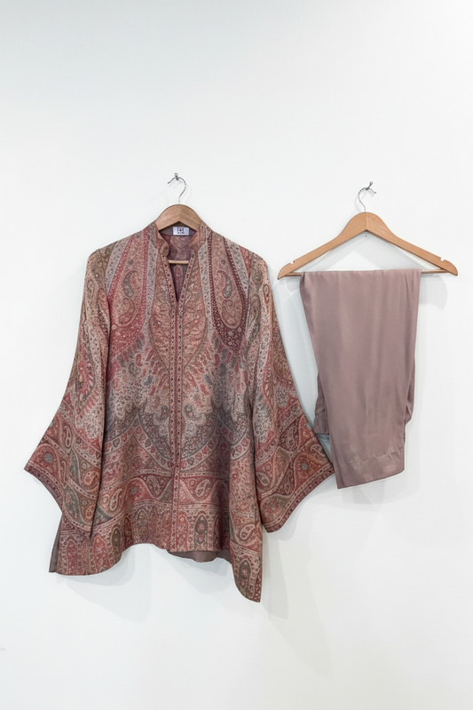 Beige Kaani Silk 2-Piece Set