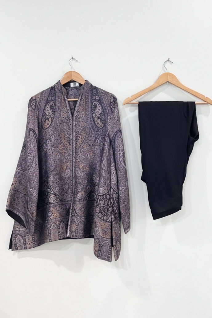 Black Kaani Silk 2-Piece Set